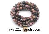 GMN7032 8mm rhodonite 108 mala beads wrap bracelet necklace