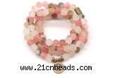 GMN7039 8mm matte volcano cherry quartz 108 mala beads wrap bracelet necklace