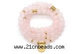 GMN7050 8mm rose quartz 108 mala beads wrap bracelet necklaces