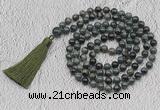 GMN717 Hand-knotted 8mm, 10mm kambaba jasper 108 beads mala necklaces with tassel