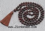 GMN718 Hand-knotted 8mm, 10mm brecciated jasper 108 beads mala necklaces with tassel