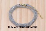 GMN7255 4mm faceted round tiny labradorite beaded necklace jewelry