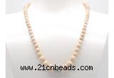 GMN7300 white fossil jasper graduated beaded necklace & bracelet set