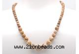 GMN7303 picture jasper graduated beaded necklace & bracelet set