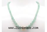 GMN7312 green aventurine graduated beaded necklace & bracelet set