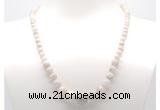 GMN7321 white crazy lace agate graduated beaded necklace & bracelet set