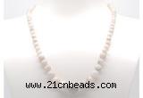 GMN7321 white crazy lace agate graduated beaded necklace & bracelet set