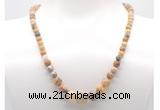 GMN7322 yellow crazy lace agate graduated beaded necklace & bracelet set