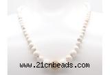 GMN7340 white howlite graduated beaded necklace & bracelet set