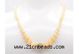 GMN7341 honey jade graduated beaded necklace & bracelet set