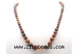 GMN7351 picasso jasper graduated beaded necklace & bracelet set