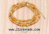 GMN7408 4mm faceted round tiny yellow aventurine beaded necklace with constellation charm