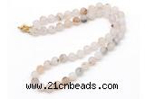 GMN7615 18 - 36 inches 8mm, 10mm matte montana agate beaded necklaces