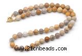 GMN7619 18 - 36 inches 8mm, 10mm matte fossil coral beaded necklaces