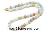 GMN7703 18 - 36 inches 8mm, 10mm round amazonite beaded necklaces