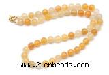 GMN7705 18 - 36 inches 8mm, 10mm round yellow aventurine beaded necklaces