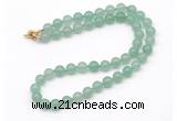 GMN7706 18 - 36 inches 8mm, 10mm round green aventurine beaded necklaces