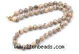 GMN7719 18 - 36 inches 8mm, 10mm round feldspar beaded necklaces