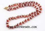 GMN7730 18 - 36 inches 8mm, 10mm round red Tibetan agate beaded necklaces