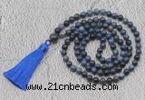 GMN775 Hand-knotted 8mm, 10mm dumortierite 108 beads mala necklaces with tassel