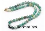 GMN7756 18 - 36 inches 8mm, 10mm round grass agate beaded necklaces