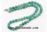 GMN7757 18 - 36 inches 8mm, 10mm round peafowl agate beaded necklaces