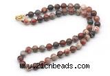 GMN7773 18 - 36 inches 8mm, 10mm round brecciated jasper beaded necklaces