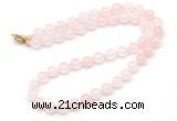 GMN7792 18 - 36 inches 8mm, 10mm round rose quartz beaded necklaces