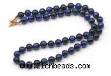 GMN7845 18 - 36 inches 8mm, 10mm round blue tiger eye beaded necklaces