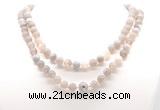 GMN8003 18 - 36 inches 8mm, 10mm grey banded agate 54, 108 beads mala necklaces