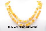 GMN8005 18 - 36 inches 8mm, 10mm yellow banded agate 54, 108 beads mala necklaces