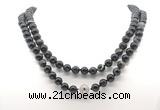GMN8010 18 - 36 inches 8mm, 10mm black banded agate 54, 108 beads mala necklaces