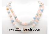 GMN8021 18 - 36 inches 8mm, 10mm morganite 54, 108 beads mala necklaces