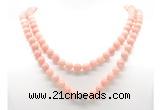 GMN8036 18 - 36 inches 8mm, 10mm Chinese pink opal 54, 108 beads mala necklaces