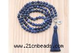GMN8202 18 - 36 inches 8mm sodalite 54, 108 beads mala necklace with tassel