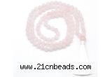 GMN8400 8mm, 10mm rose quartz 27, 54, 108 beads mala necklace with tassel