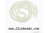 GMN8468 8mm, 10mm prehnite 27, 54, 108 beads mala necklace with tassel