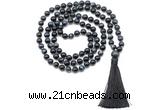 GMN8481 8mm, 10mm grade AA blue tiger eye 27, 54, 108 beads mala necklace with tassel