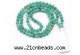 GMN8504 8mm, 10mm peafowl agate 27, 54, 108 beads mala necklace with tassel