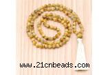 GMN8801 Hand-Knotted 8mm, 10mm Golden Tiger Eye 108 Beads Mala Necklace