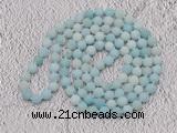 GMN924 Hand-knotted 8mm, 10mm matte amazonite 108 beads mala necklaces