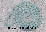GMN924 Hand-knotted 8mm, 10mm matte amazonite 108 beads mala necklaces