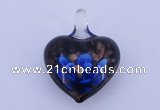 LP01 16*30*38mm heart inner flower lampwork glass pendants