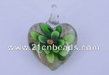 LP06 15*30*40mm heart inner flower lampwork glass pendants