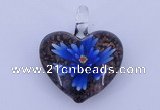 LP16 15*32*38mm heart inner flower lampwork glass pendants