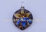 LP37 13*30*43mm heart inner flower lampwork glass pendants