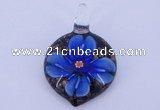 LP38 13*32*46mm heart inner flower lampwork glass pendants