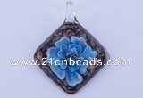 LP59 12*38*48mm diamond inner flower lampwork glass pendants