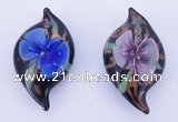 LP85 14*27*50mm leaf inner flower lampwork glass pendants