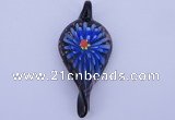 LP92 11*27*62mm leaf inner flower lampwork glass pendants